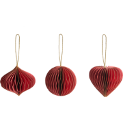 SUSA - Set van 18 kerstornamenten - Rood - Papier