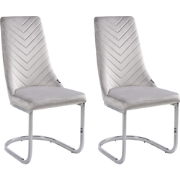 ALTOONA - Eetkamerstoel - Grijs - Fluweel