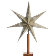 MANA - Kerstdecoratie ster lamp - Goud - Papier/Mangohout