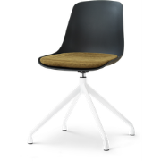 Nola-Liv draaibare eetkamerstoel zwart met mosgroen zitkussen - wit on...