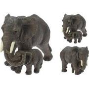Olifant met baby 28 cm 2ass