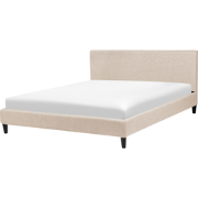 FITOU  - Tweepersoonsbed - Zandbeige - 160 x 200 cm - Polyester
