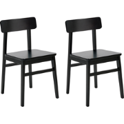 GORRE - Set van 2 eetkamerstoelen - Zwart - Rubberhout