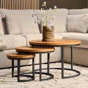 Salontafel Denver | Set van 3 | Rond - 40 cm x 70/50/35 x 45/38/31 x 7...