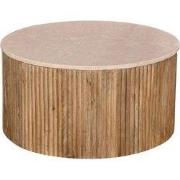 Salontafel Marmer Naturel Mangohout - 70x70x35cm - Davi