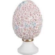 Clayre & Eef Decoratie Beeld Ei Ø 10x18 cm Roze Kunststof