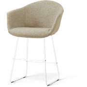 Nino-Otis barkruk taupe melange - wit onderstel - 65 cm