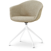Nola-Otis draaibare eetkamerstoel taupe melange - wit onderstel