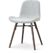 Nena-Fé eetkamerstoel grijs melange - walnoot houten onderstel