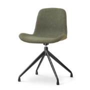 Nola-Fé draaibare eetkamerstoel forestgroen - zwart onderstel