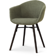 Nena-Otis eetkamerstoel forestgroen - zwart houten onderstel