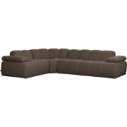 WOOOD Mojo Hoekbank Links - Bouclé - Bruin Melange - 74x310x230