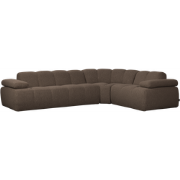 WOOOD Mojo Hoekbank Rechts - Bouclé - Bruin Melange - 74x310x230