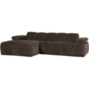 WOOOD Mojo Chaise Longue Bank Links - Ribstof - Bruin - 74x284x160