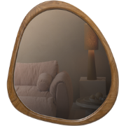 WOOOD Leif Spiegel - Hout - Naturel - 48x44x2