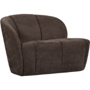 WOOOD Mojo 2-Zits Bankje Links - Geweven Ribstof - Bruin