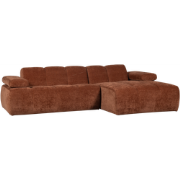 WOOOD Mojo Chaise Longue Bank Rechts - Ribstof - Roest Bruin