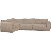 WOOOD Baggy Hoekbank Links - 3D Chenille - Zand - 81x301x210
