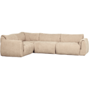 WOOOD Baggy Hoekbank Links - Geweven Chenille - Zand - 81x301x210