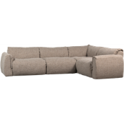 WOOOD Baggy Hoekbank Rechts - Geweven Stof - Bruin Melange -81x396x214