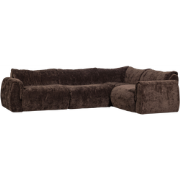 WOOOD Baggy Hoekbank Rechts - 3D Chenille - Donker Bruin - 81x396x214