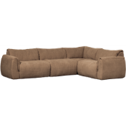 WOOOD Baggy Hoekbank Rechts - Geweven Chenille - Bruin - 81x396x214