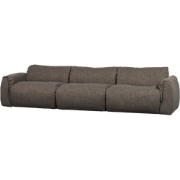 WOOOD Baggy 3-Zits Bank - Geweven Stof - Warmgrijs Melange -81x309x101