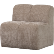 WOOOD Mojo Eetbankje 84cm Met Rugleuning - Ribstof - Donker Zand