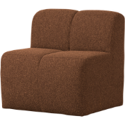 WOOOD Mojo Eetbankje 84cm Met Rugleuning - Bouclé - Roestbruin Melange