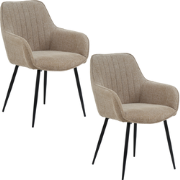 Housecraft Living Maud Eetkamerstoelen met armleuning Taupe - Set van ...