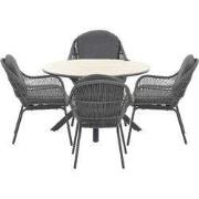 Garden Impressions Yima tuinset 5-delig licht grijs - Tulli tuintafel ...
