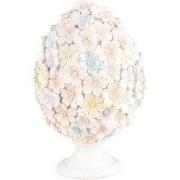 Clayre & Eef Decoratie Beeld Ei Ø 12x19 cm Wit Roze Kunststof