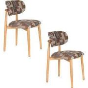 Housecraft Living Elle Eetkamerstoelen Bruin - Set van 2