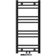 Badkamer radiator middenaansluiting 400x800 mm antraciet gebogen met m...