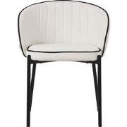 Set van 6 eetkamerstoelen met rugleuning & armleuning Beige met metale...