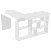 Hoekbureau met 8 open opbergvakken aan de zijkant L130 cm - ORGANIS