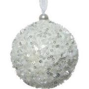 Kerstbal foam hang d8 cm winterwit