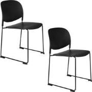 Housecraft Living Stacks Stapelbare Eetkamerstoelen Zwart - Set van 4