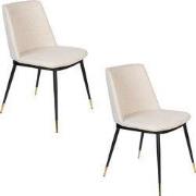 Housecraft Living Lionel Eetkamerstoelen Beige - Set van 2