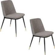 Housecraft Living Lionel Eetkamerstoelen Lichtgrijs - Set van 2