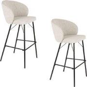 Housecraft Living Joa Barkrukken met rugleuning Bouclé Beige - Set van...