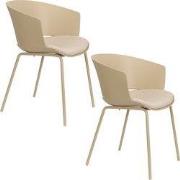 Housecraft Living Jessica Eetkamerstoelen met armleuning Beige - Set v...