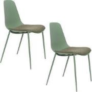 Housecraft Living Jeffrey Eetkamerstoelen Groen - Set van 4