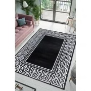 Jaden Modern Zwart / Wit vloerkleed - Laagpolig - 80 X 150 CM