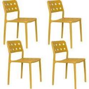 Housecraft Living Serra Tuinstoel/ Eetkamerstoelen Kunststof Geel - Se...