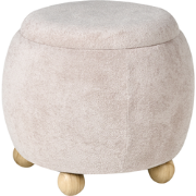ANNABELLA - Poef met opbergruimte - Lichtbeige - Bouclé