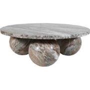 PTMD Diro Beige Marble 3 Ball Coffeetable Round