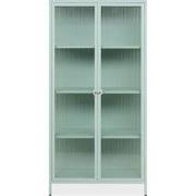 Vitrine avec 2 portes vitrées et 3 étagères en métal L80 cm - MILTON