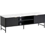GLASTONBURY - TV-meubel - Zwart/Marmer - 140 x 40 cm - MDF
