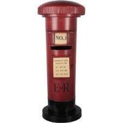 Clayre & Eef Kerstdecoratie Beeld Brievenbus Ø 36x86 cm Rood Metaal